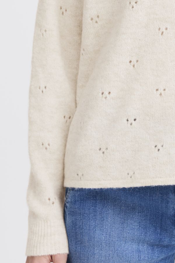V Neck Knit in Cream by b.young