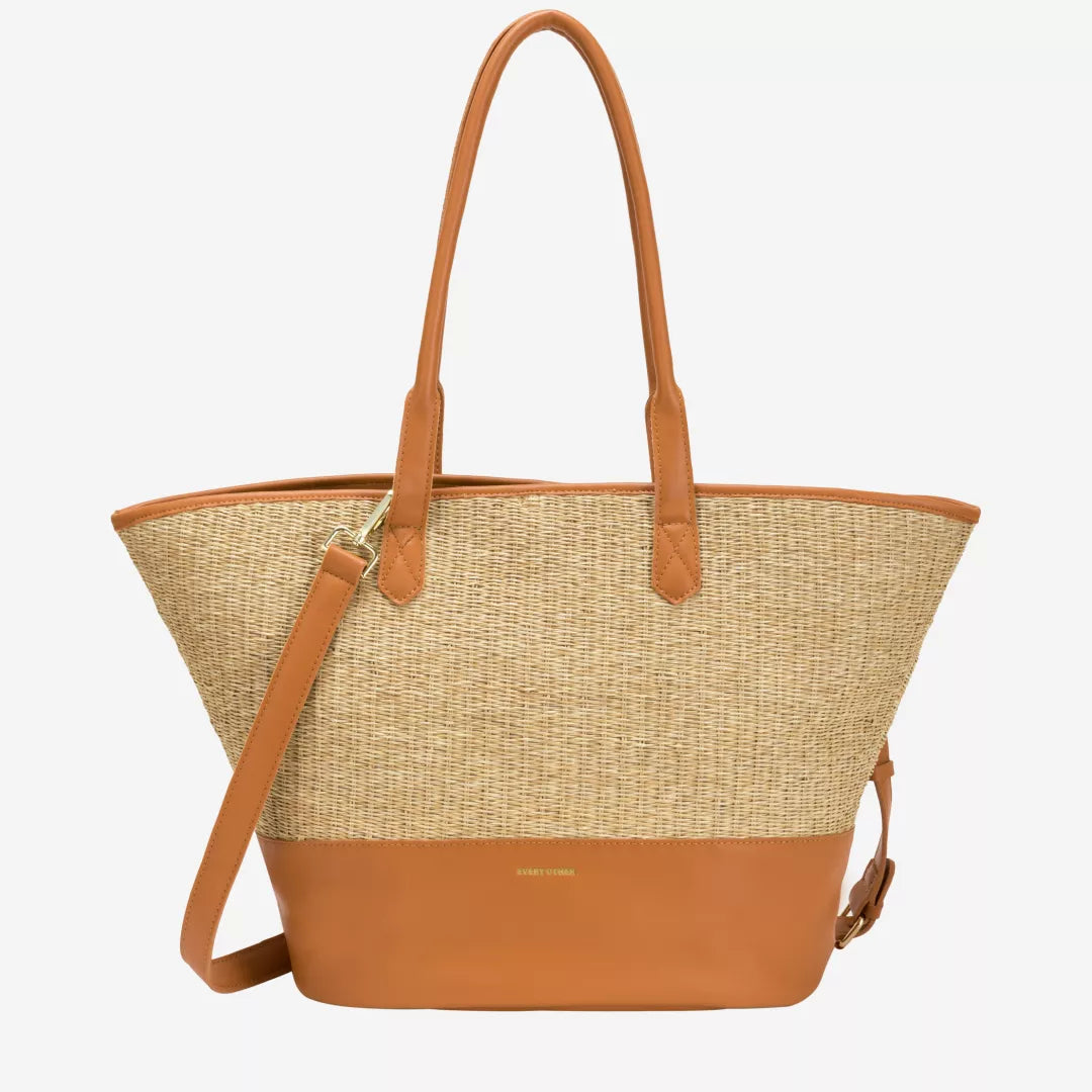 Extra Large Rattan Tote Bag in Tan by Every Other