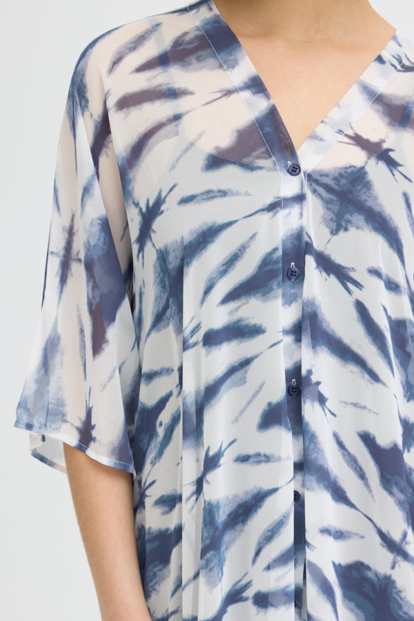 Navy Tie Dye Kaftan by Fransa