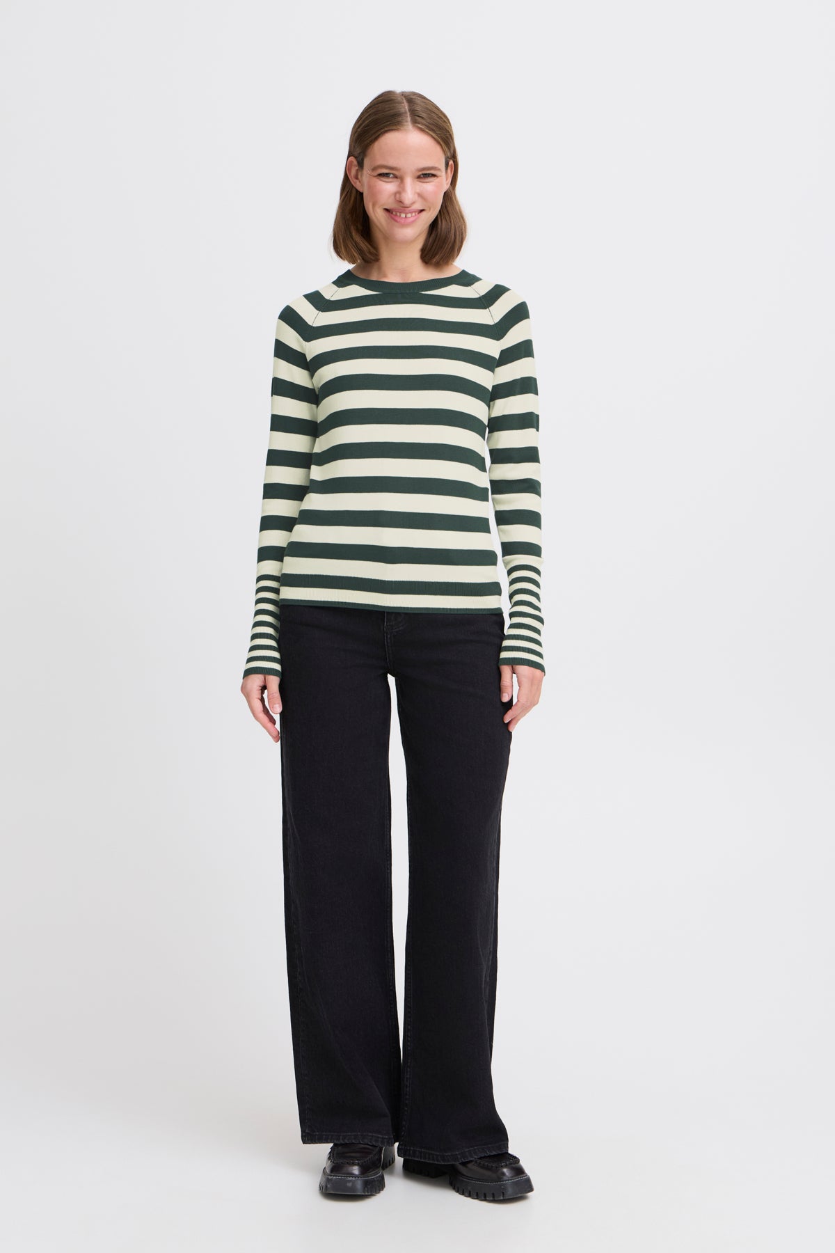 Morla Knit in Green Strip by b.young