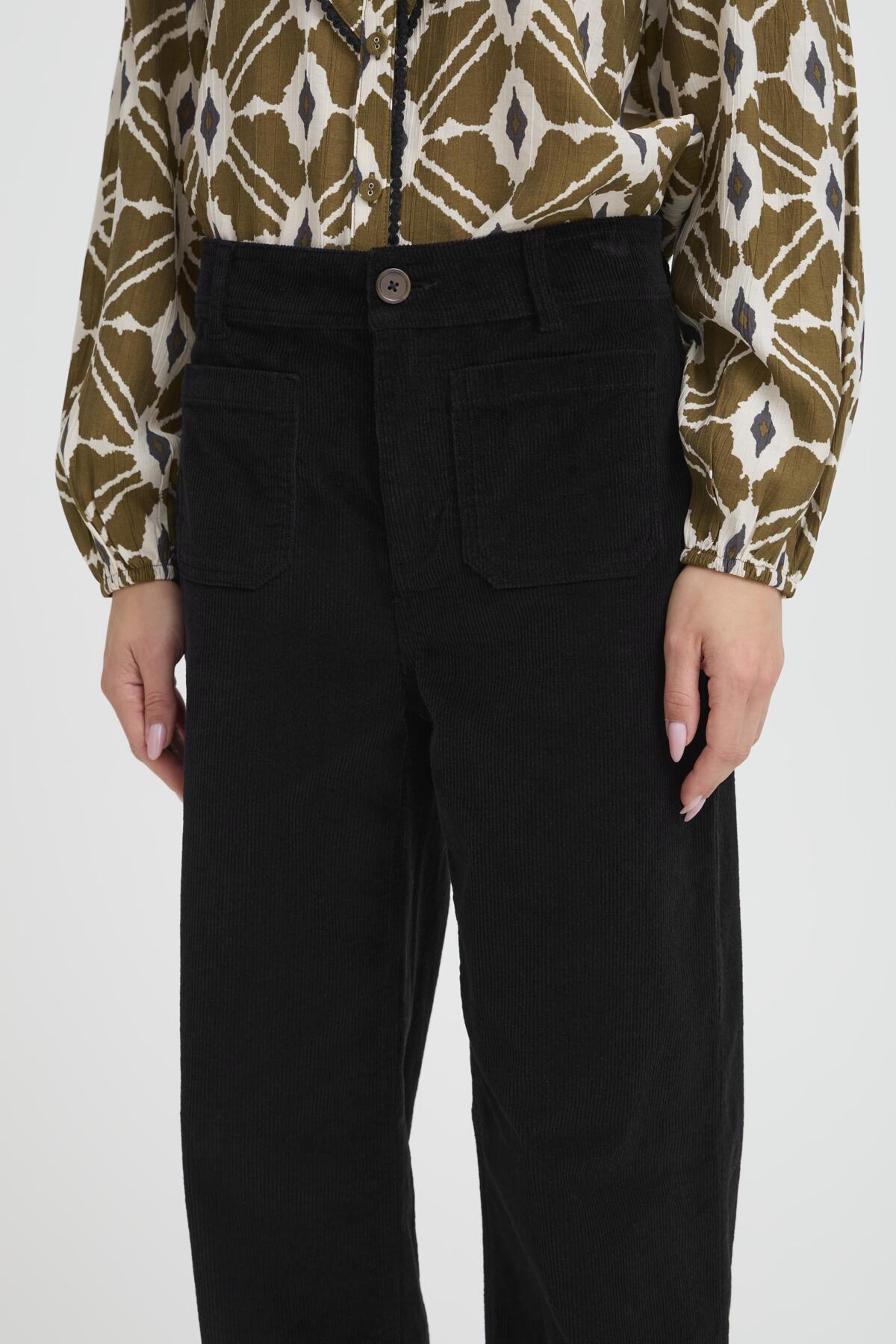 Dasik Cord Trousers in Black by b.young