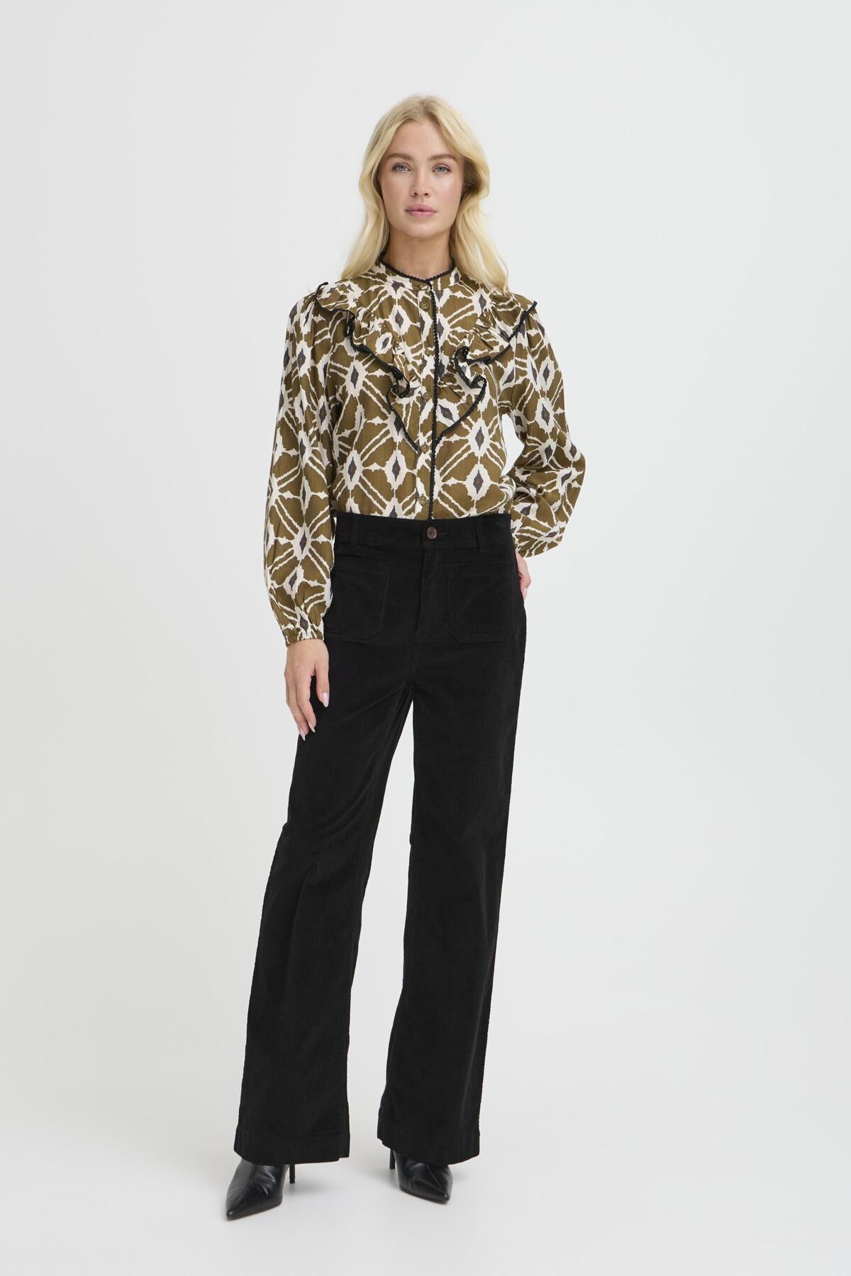 Dasik Cord Trousers in Black by b.young