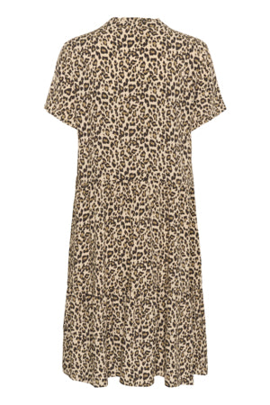 Eda Dress in Creme Leopard Print Print by Saint Tropez