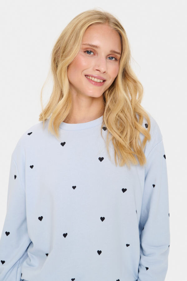 Dagna Heart Sweatshirt in Night Sky by Saint Tropez