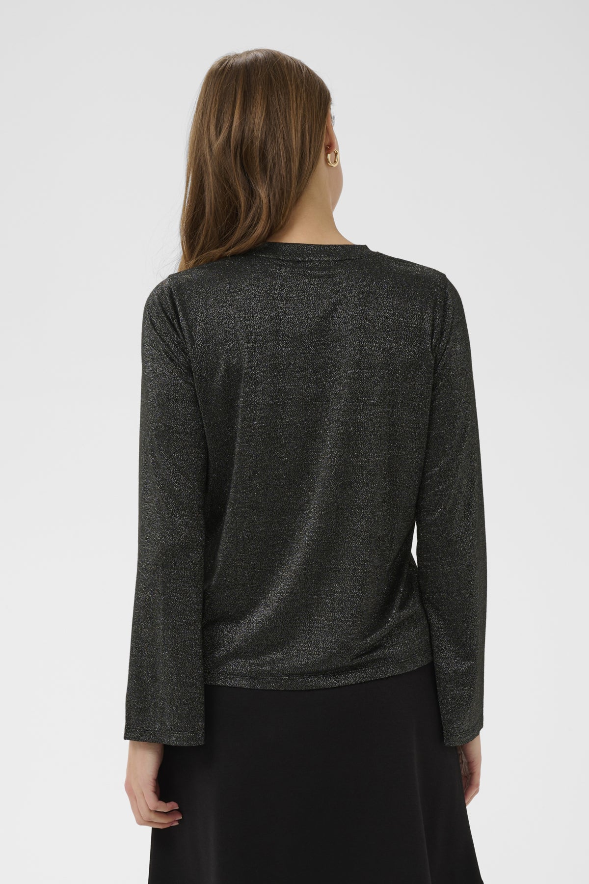 Haga Long Sleeve Top in Black Shimmer by Saint Tropez