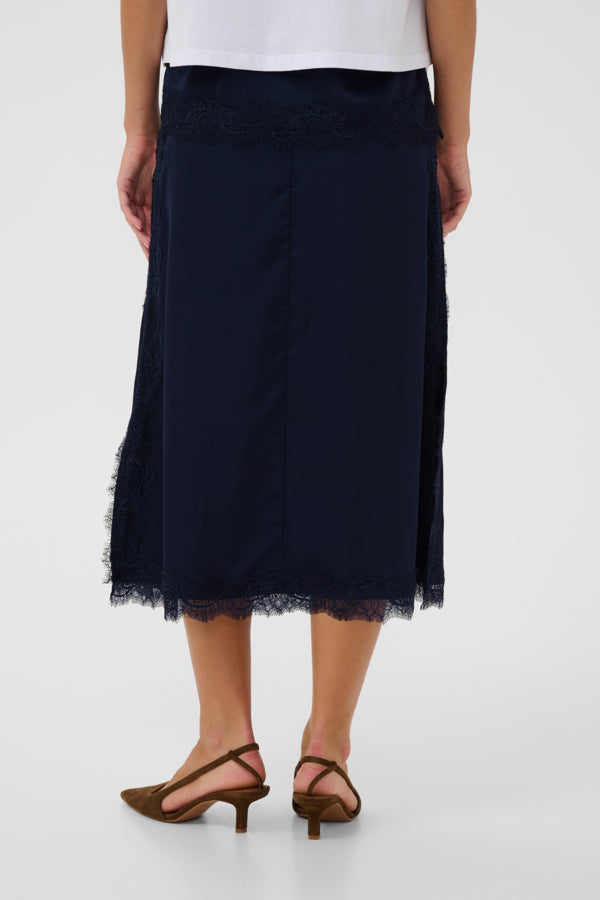 Teagan Satin Skirt in Navy by Saint Tropez