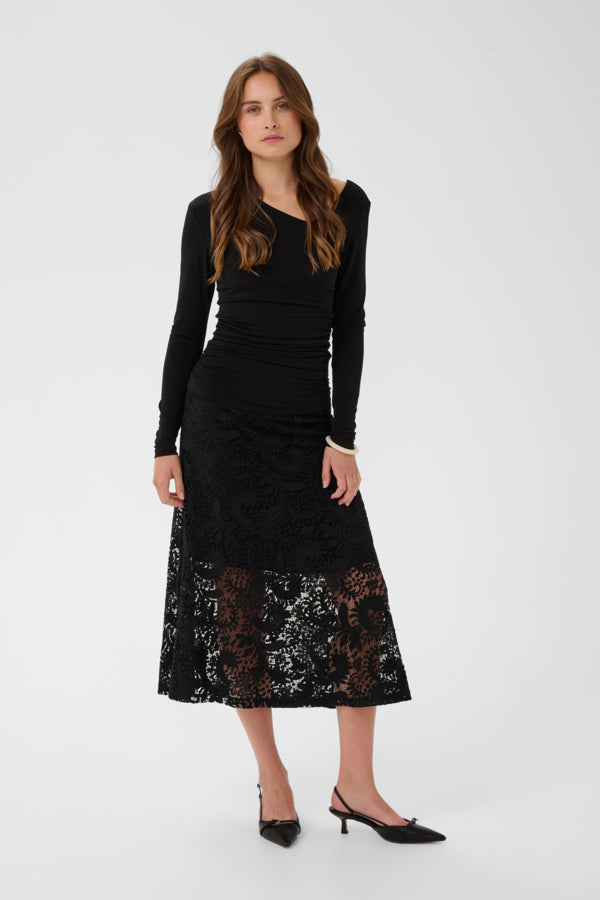 Tafy Lace Skirt in Black by Saint Tropez