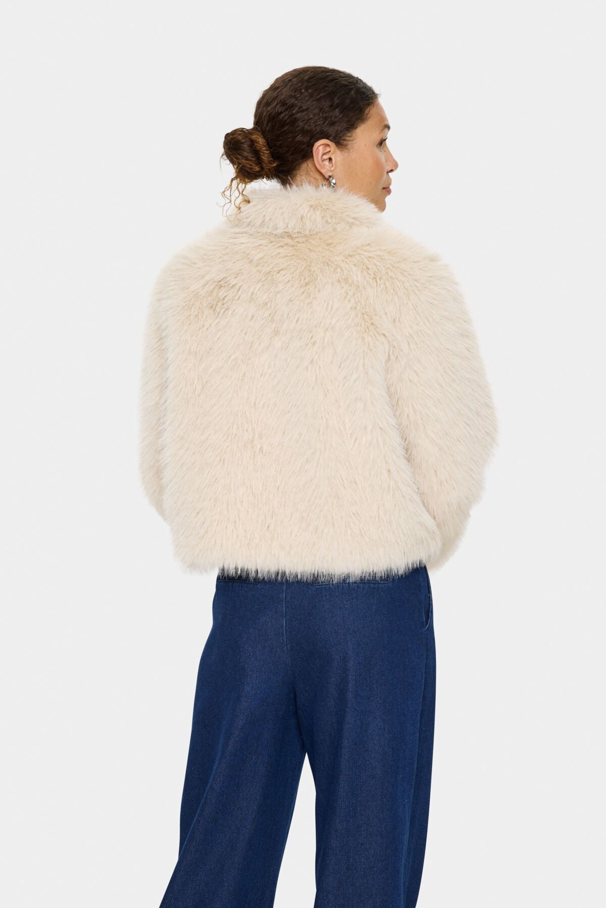 Zaseline Fur Jacket in Cream by Saint Tropez