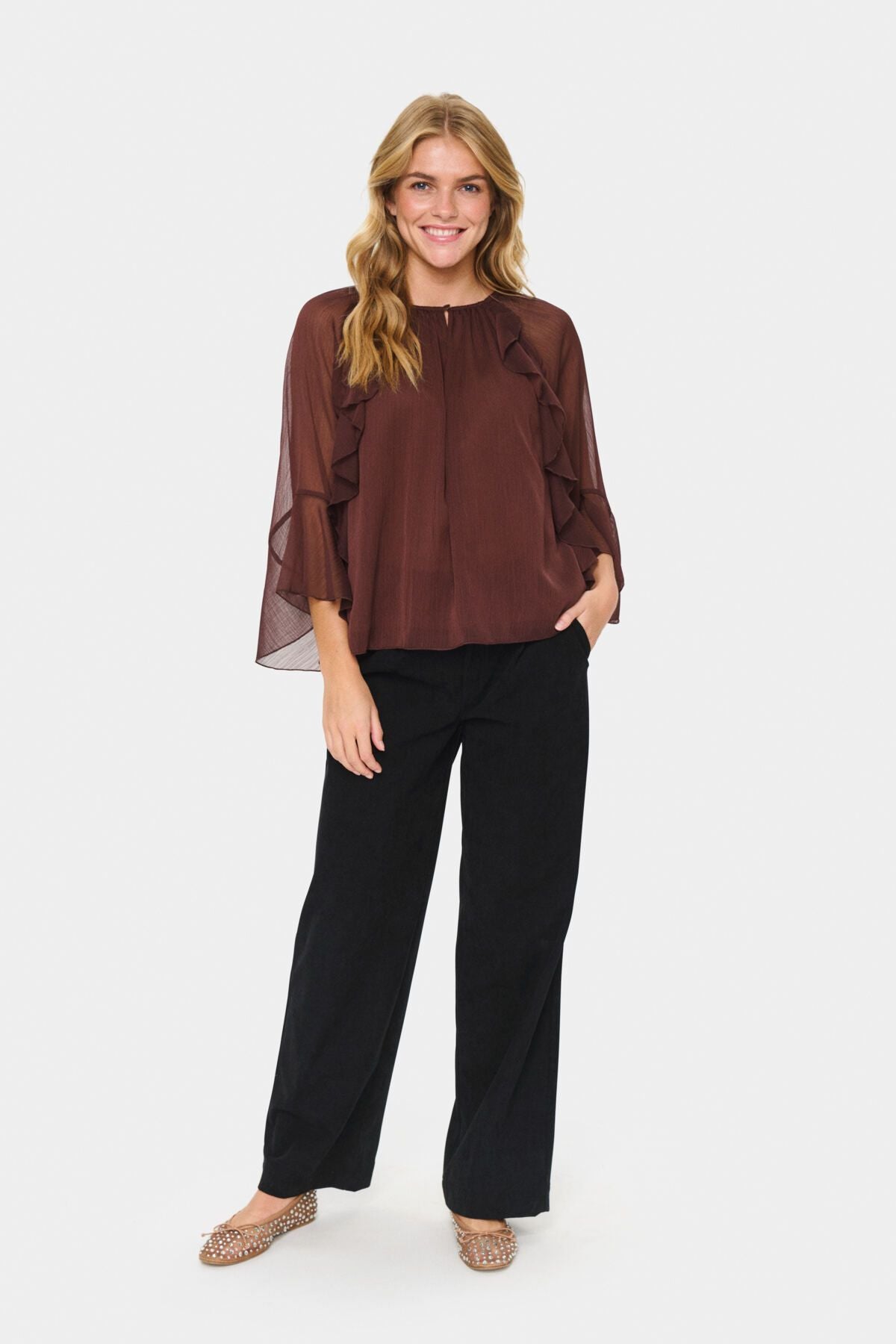 Mavis Blouse in Burgundy by Saint Tropez