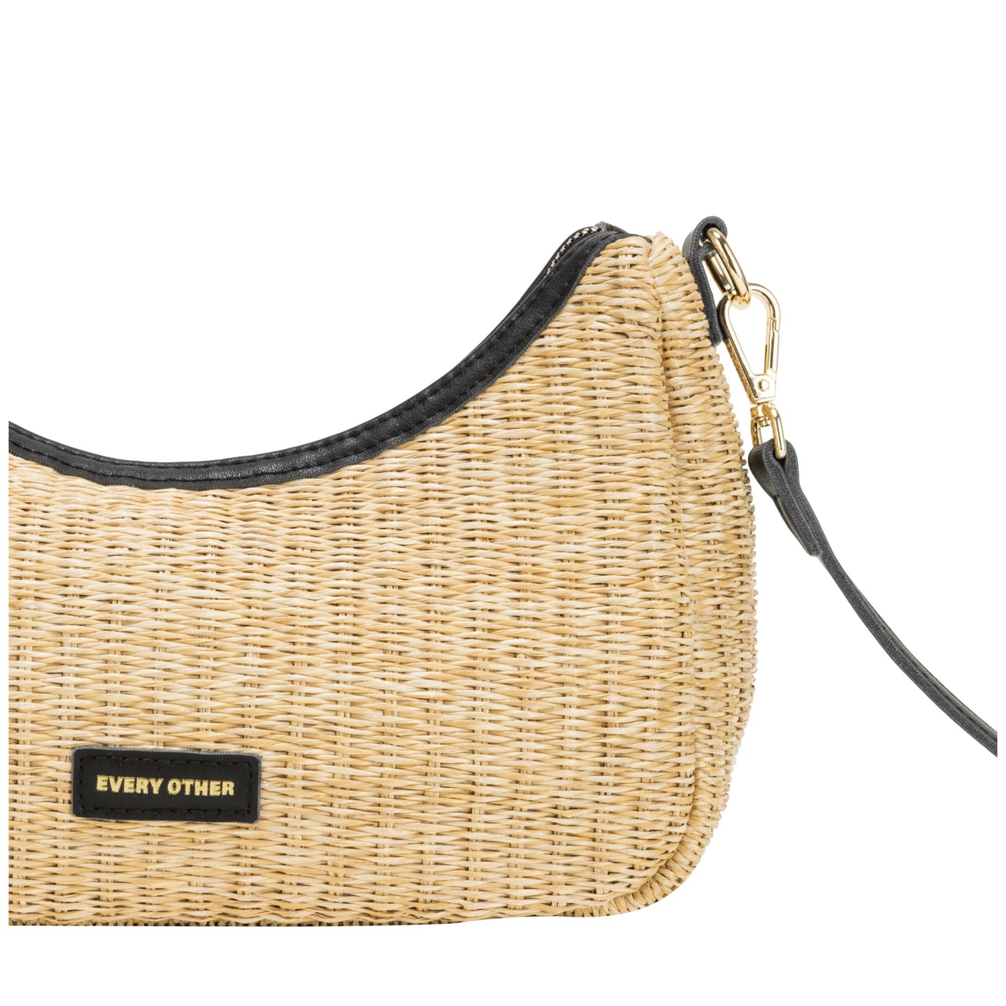 Soleil Rattan Shoulder/Crossbody Bag in Black by Every Other