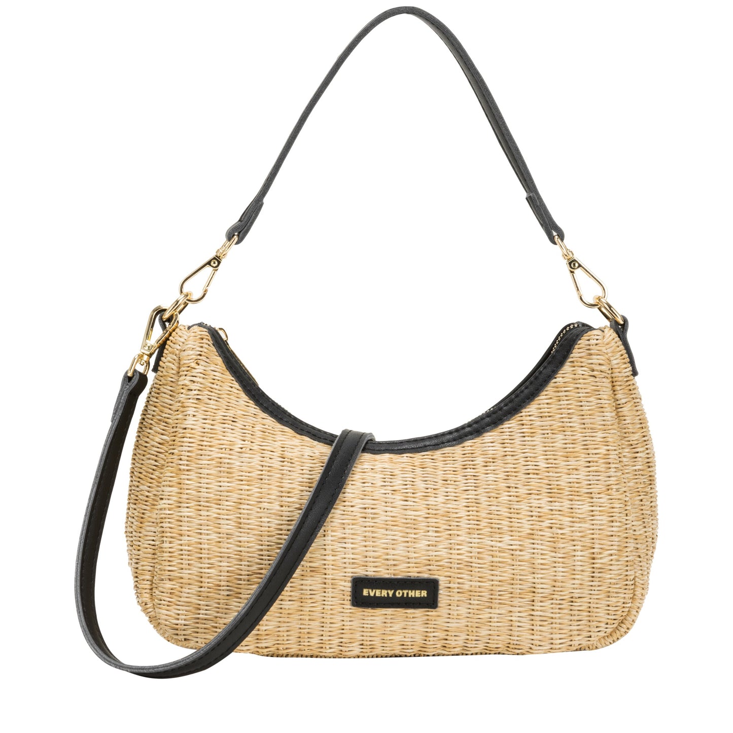 Soleil Rattan Shoulder/Crossbody Bag in Black by Every Other