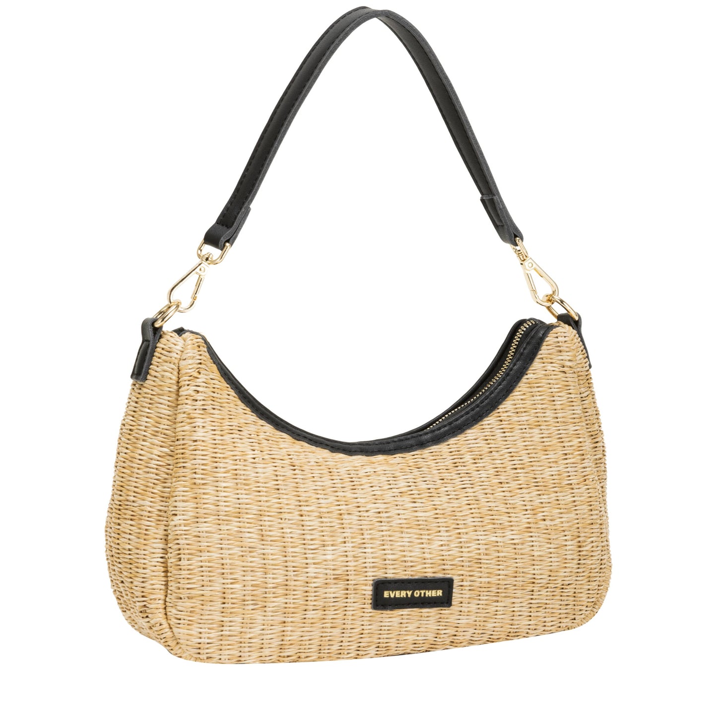 Soleil Rattan Shoulder/Crossbody Bag in Black by Every Other