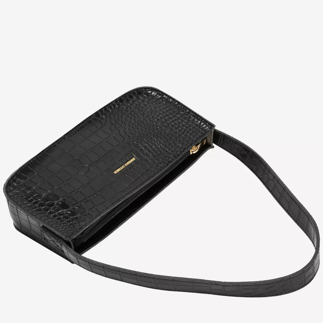 Croc Style Shoulder Bag in Black by Every Other
