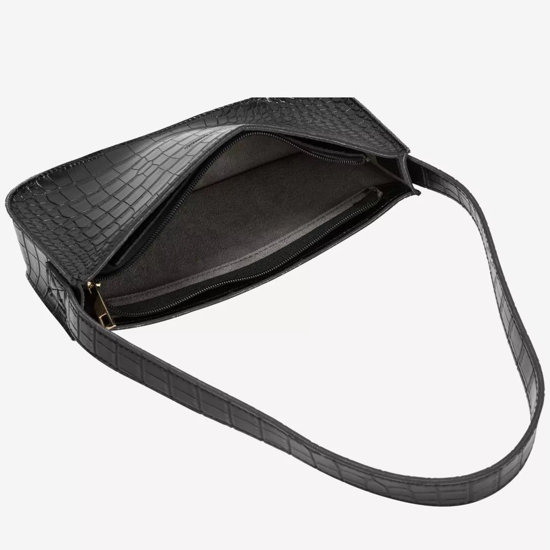 Croc Style Shoulder Bag in Black by Every Other