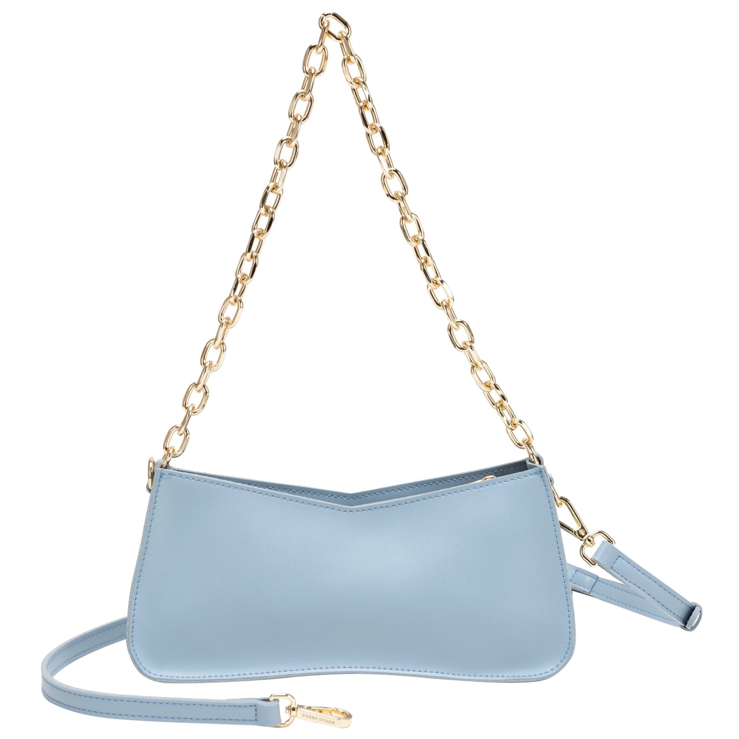 Shoulder Bag with Chain & Long Handle in Baby Blue by Every Other