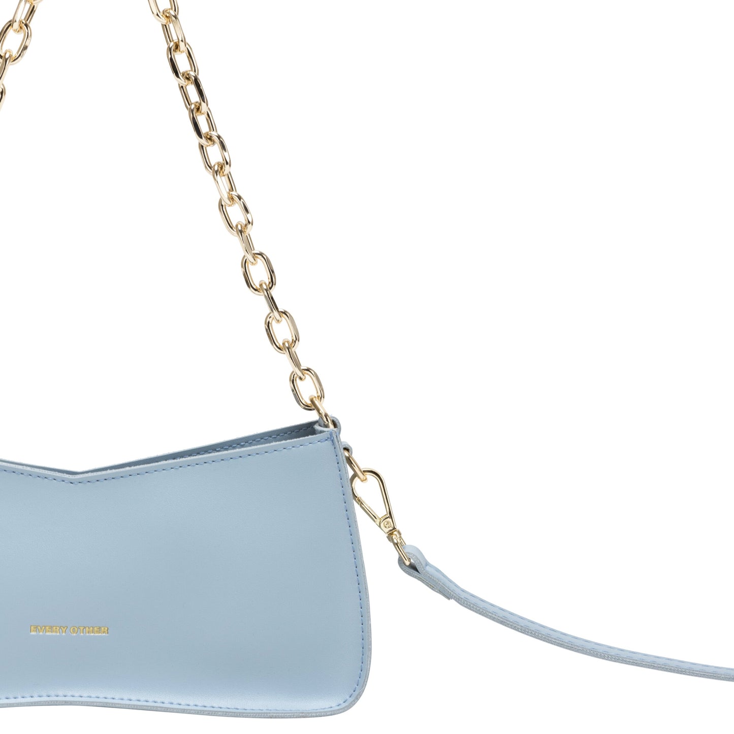 Shoulder Bag with Chain & Long Handle in Baby Blue by Every Other