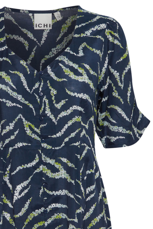 Evola Dress in Total Eclipse Print by Ichi