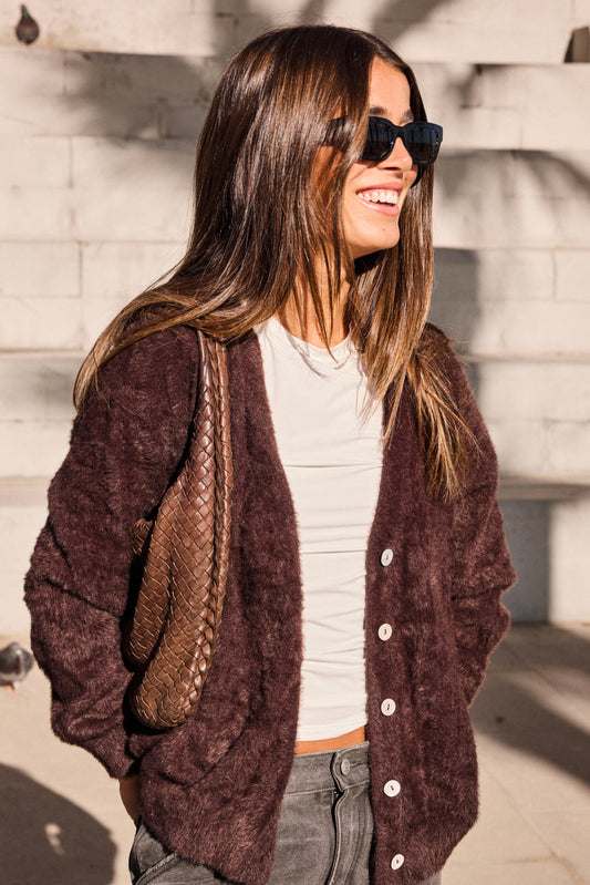 Brula Cardigan in Coffee Bean by Ichi