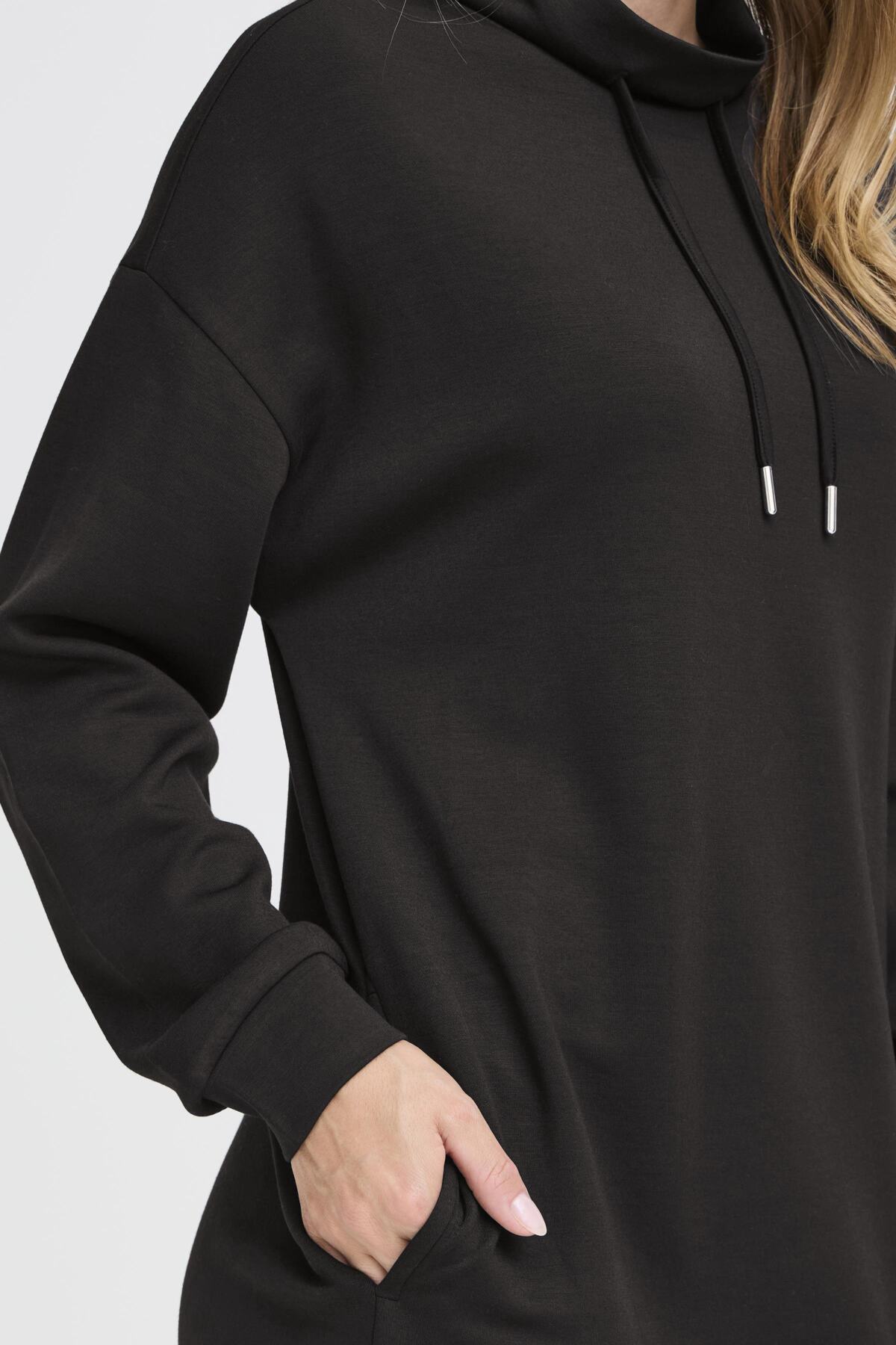 Aurora Sweater Dress in Black by Fransa