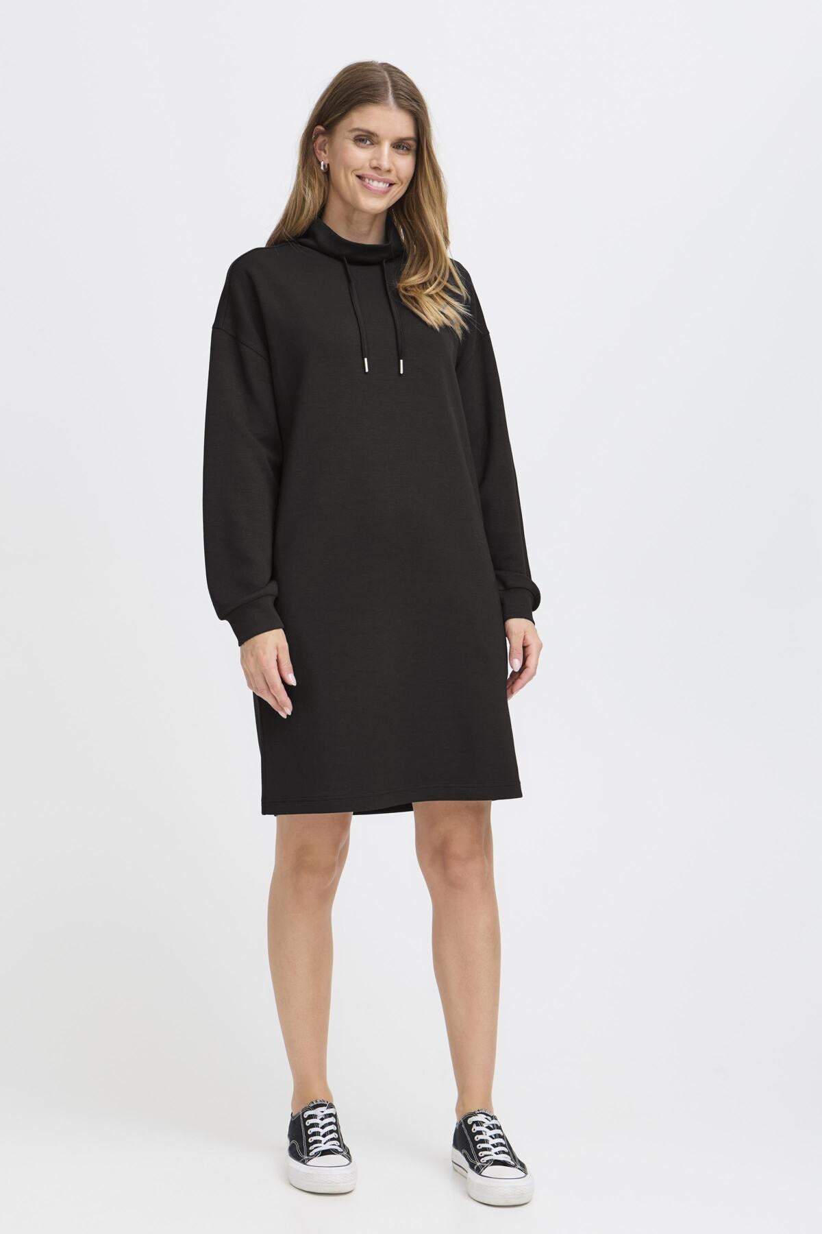 Aurora Sweater Dress in Black by Fransa