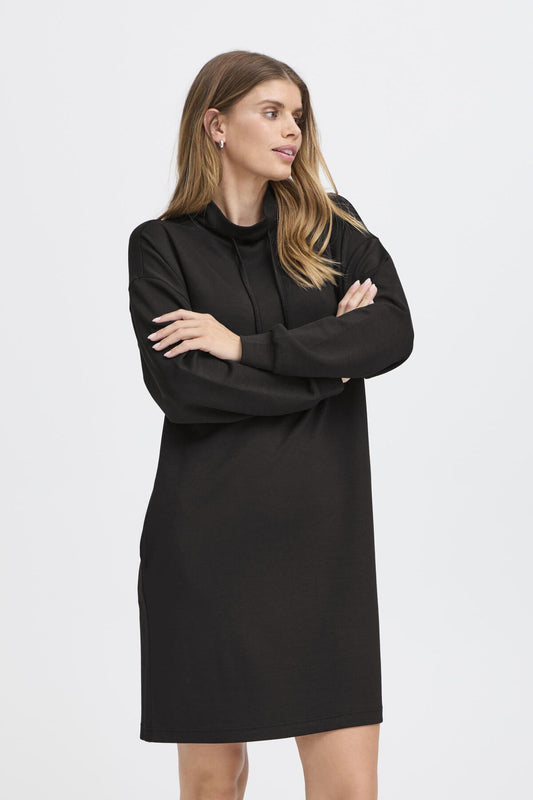 Aurora Sweater Dress in Black by Fransa