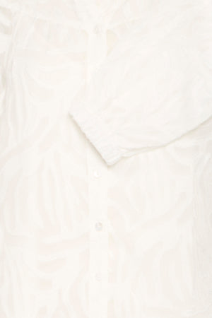 Hazy Long Sleeve Shirt in White by Fransa