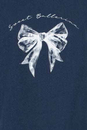 Juvia Bow Tee in Navy Blue by Fransa