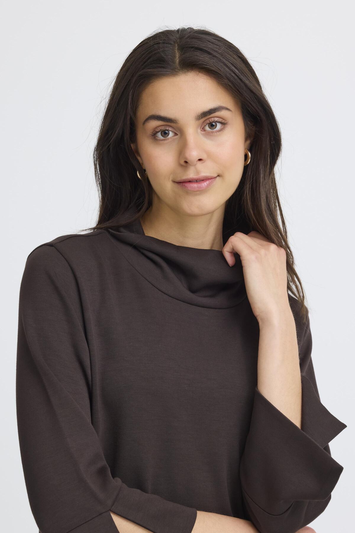 Aurora Sweater Dress in Chocolate by Fransa