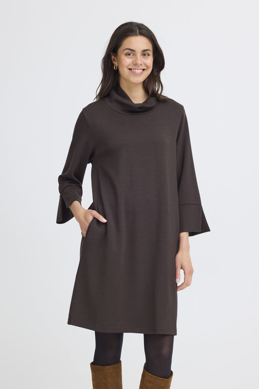 Aurora Sweater Dress in Chocolate by Fransa
