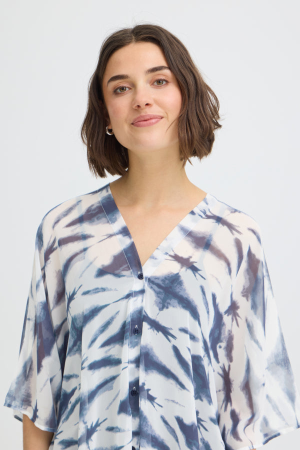 Navy Tie Dye Kaftan by Fransa