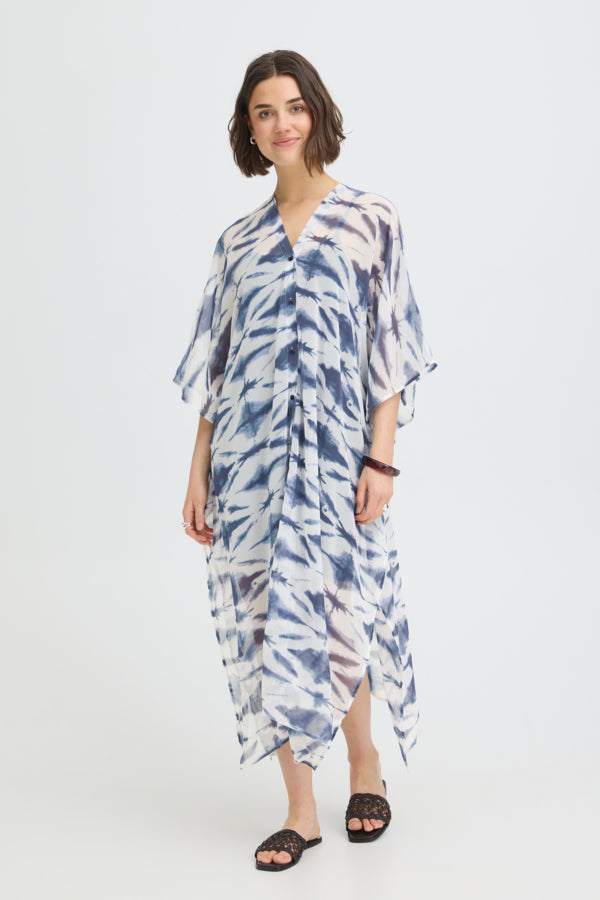 Navy Tie Dye Kaftan by Fransa