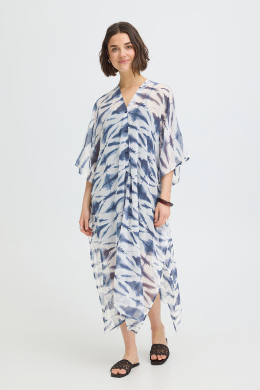 Navy Tie Dye Kaftan by Fransa