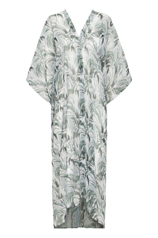 Green Print Kaftan by Fransa
