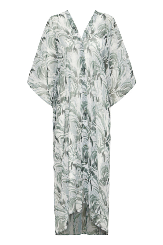 Green Print Kaftan by Fransa