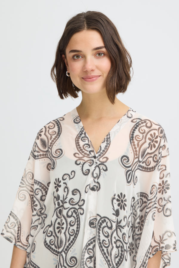 Black & White Print Kaftan by Fransa