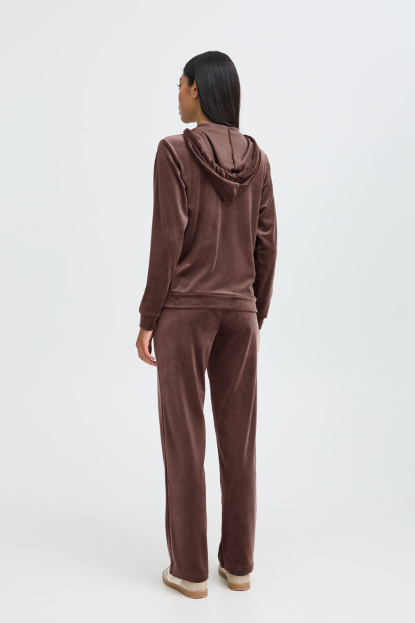Mitza Velour Suit in Chocolate Brown by b.young