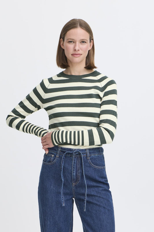 Morla Knit in Green Strip by b.young