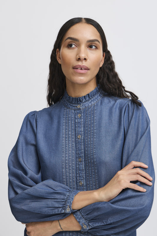 Soft Denim Long Sleeve Shirt by b.young