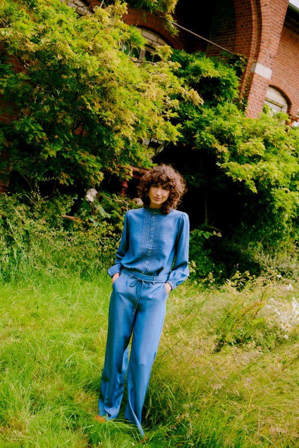 Soft Denim Long Sleeve Shirt by b.young