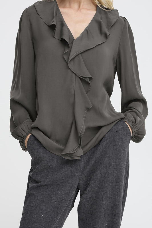 Igomi Blouse in Asphalt Grey by b.young