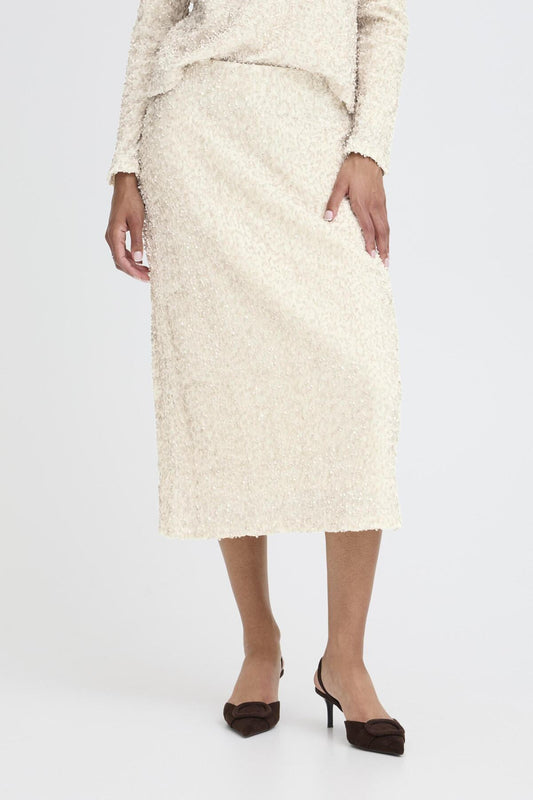 Pary Skirt in Cream Sequin by b.young