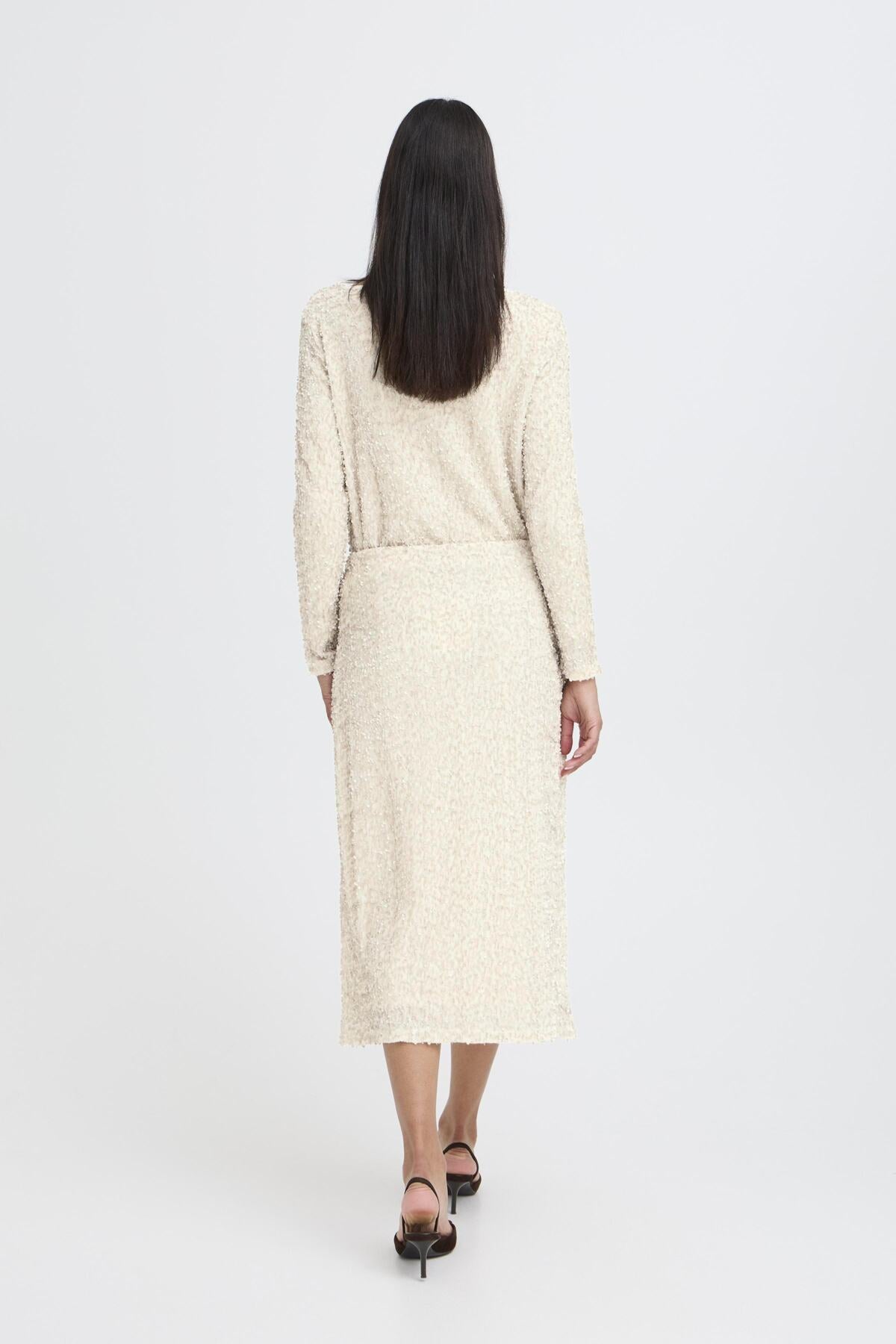 Pary Skirt in Cream Sequin by b.young