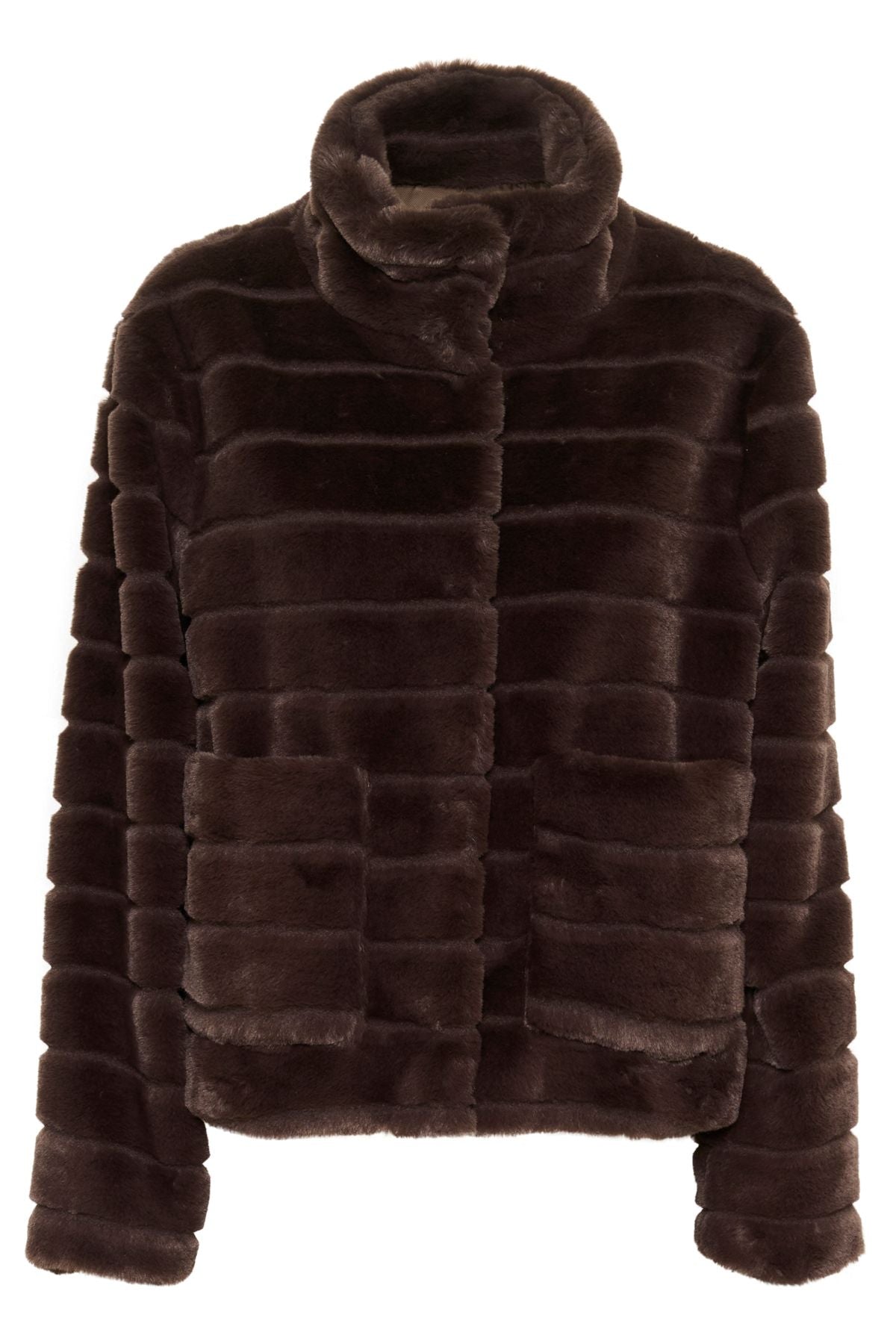 Leonie Fur Jacket in Brown by Saint Tropez