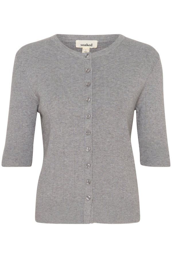 Spina Cardigan Short Sleeve in Grey by Soaked