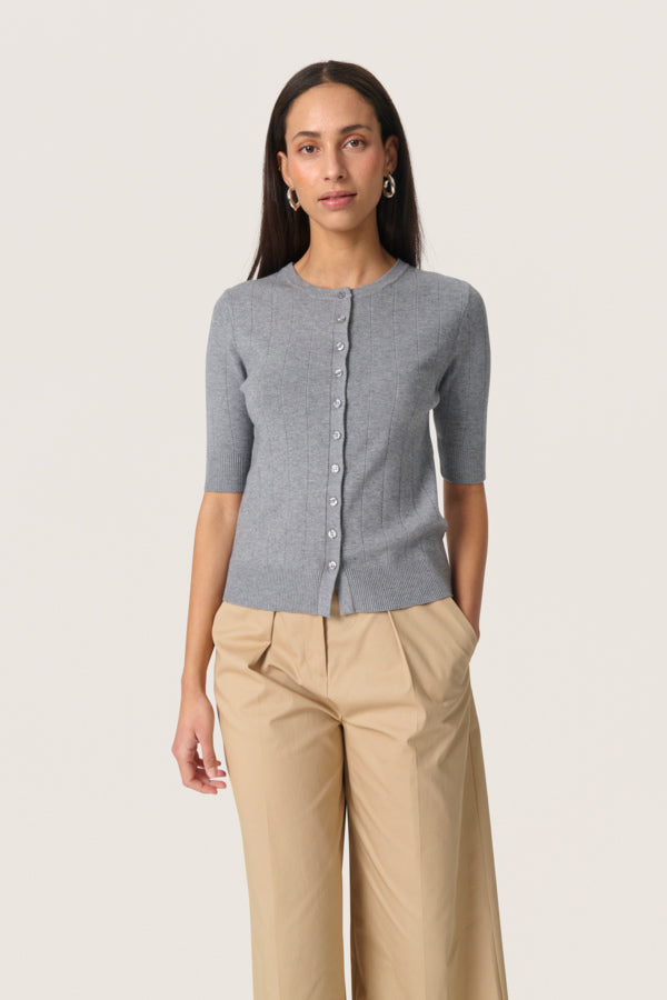 Spina Cardigan Short Sleeve in Grey by Soaked