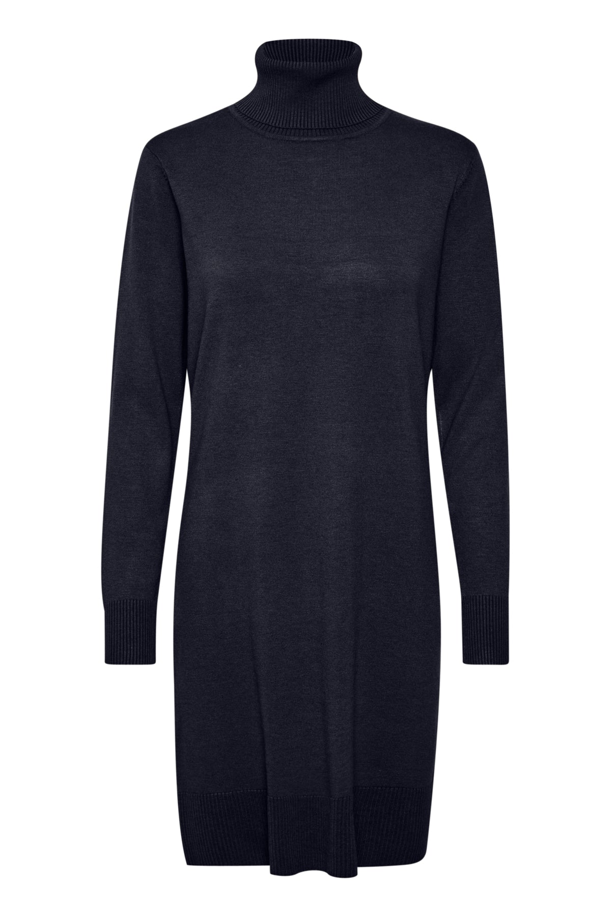 Mila Roll Neck Jumper Dress in Black by Saint Tropez