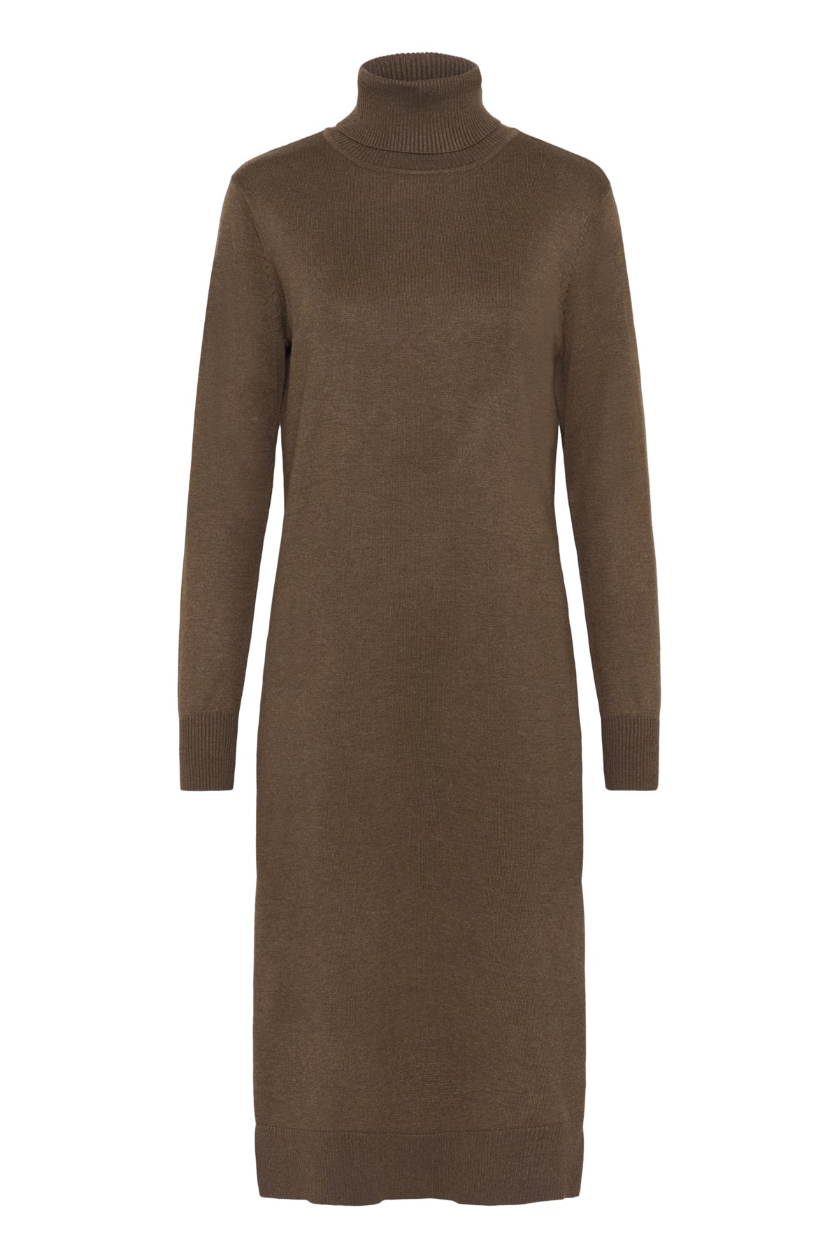 Mila Roll Neck Long Jumper Dress in Fudge by Saint Tropez