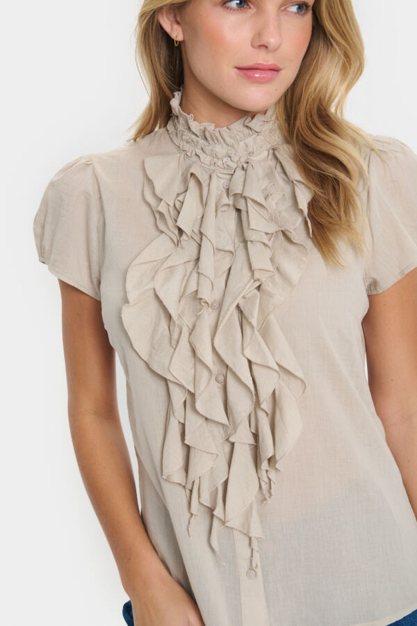 Tilli Shirt in Taupe by Saint Tropez