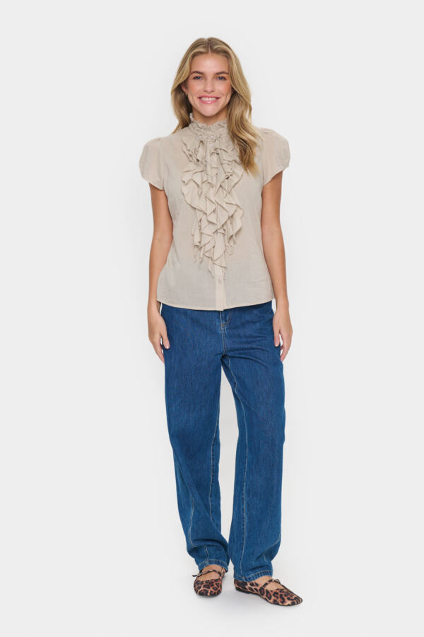 Tilli Shirt in Taupe by Saint Tropez