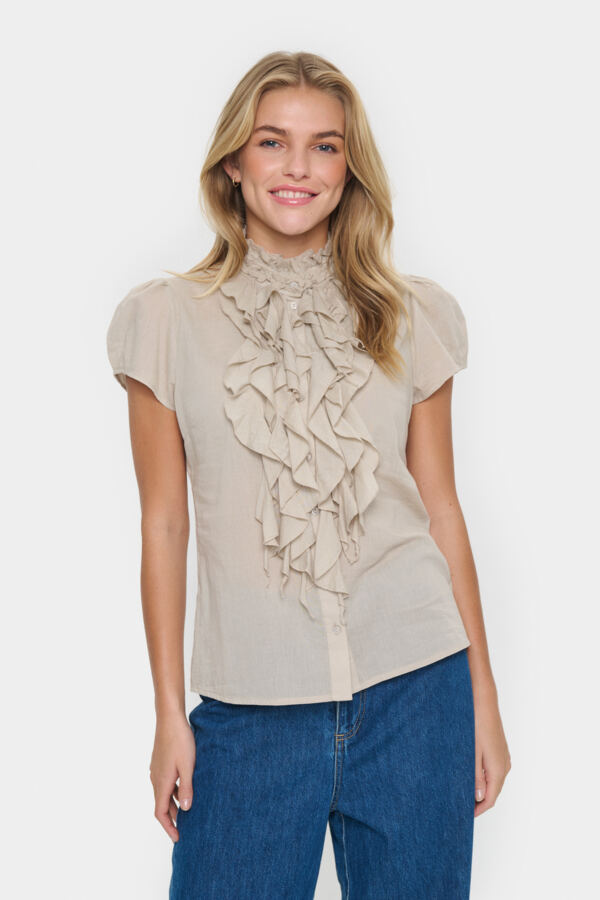 Tilli Shirt in Taupe by Saint Tropez